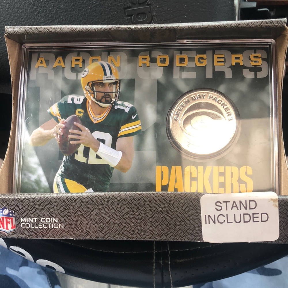 Stolen.NFL Green Bay Packers Rodgers Highland Mint Coin Slabbed